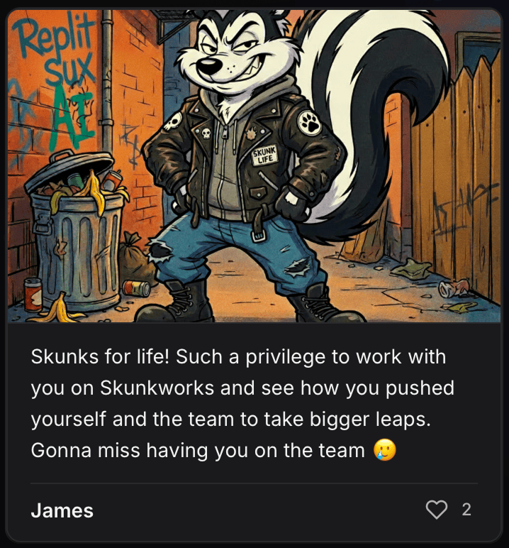 Atlassian wall of love screenshot highlighting appreciation from the team