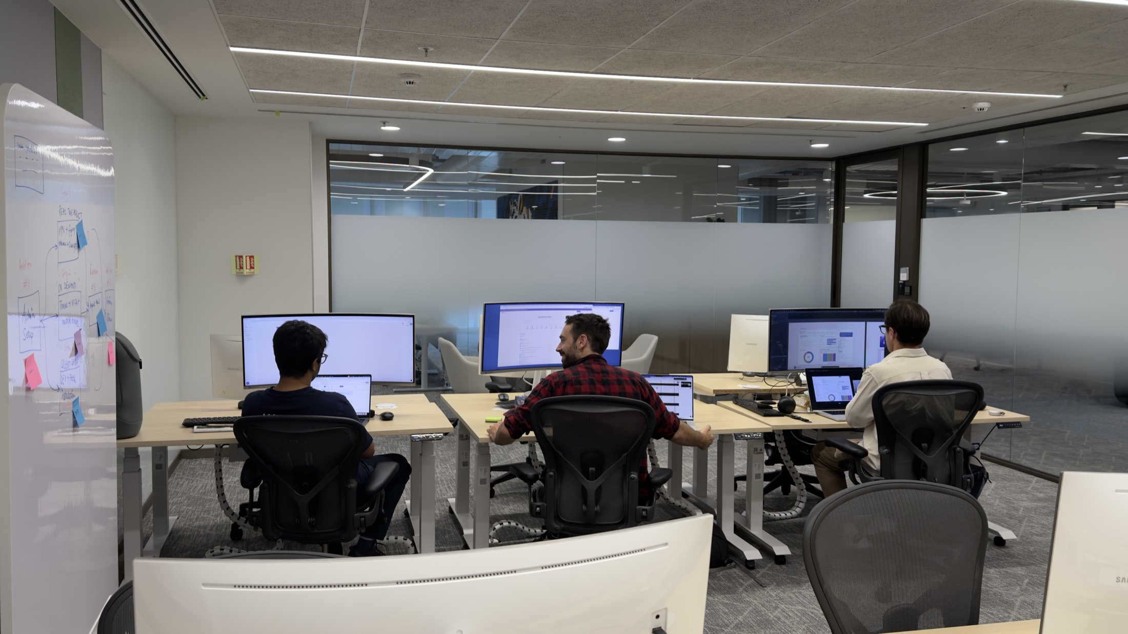 🦨 Skunk Works team collaborating in a room with whiteboards during the two week sprint