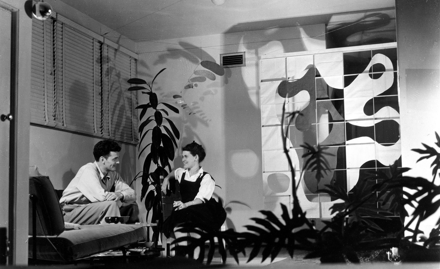Charles and Ray Eames in their Case Study House