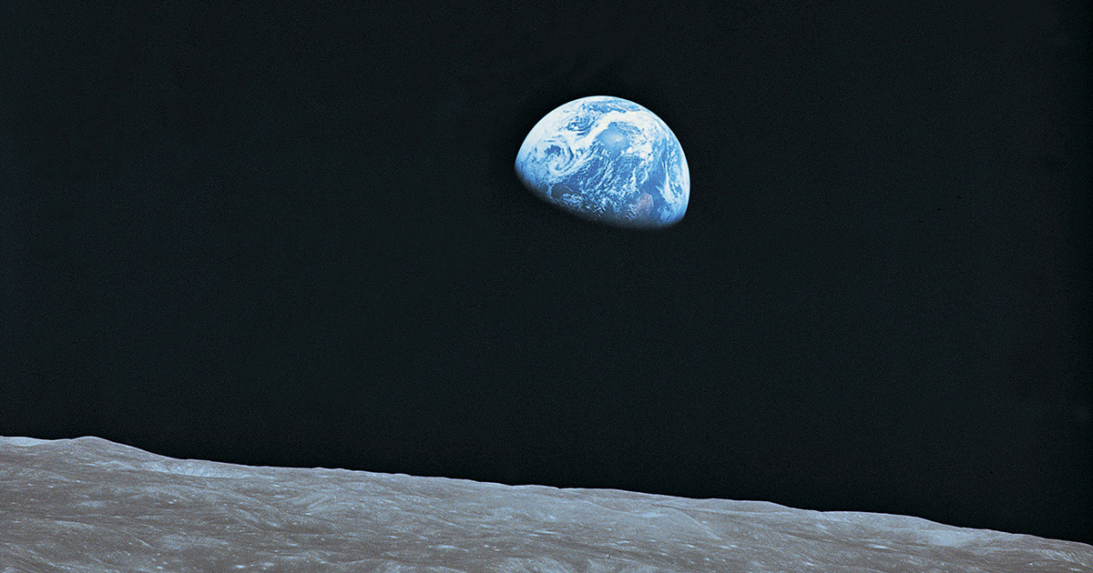 Earthrise, photographed from Apollo 8 in 1968