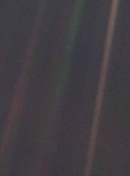The Pale Blue Dot photograph taken by Voyager 1